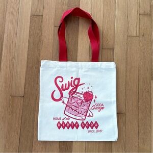 The Swig Drinks Soda Bar Rare Tote Bag Canvas Graphic Shoulder Strap